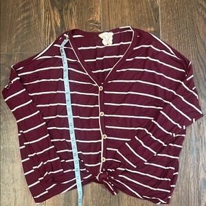 Fantastic Fawn Burgundy Striped Button-Down Shirt